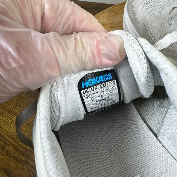 Hoka One One Bondi 9 Silver White Running Shoes 1127952-SDSTS Womens 10B - Picture 7 of 8